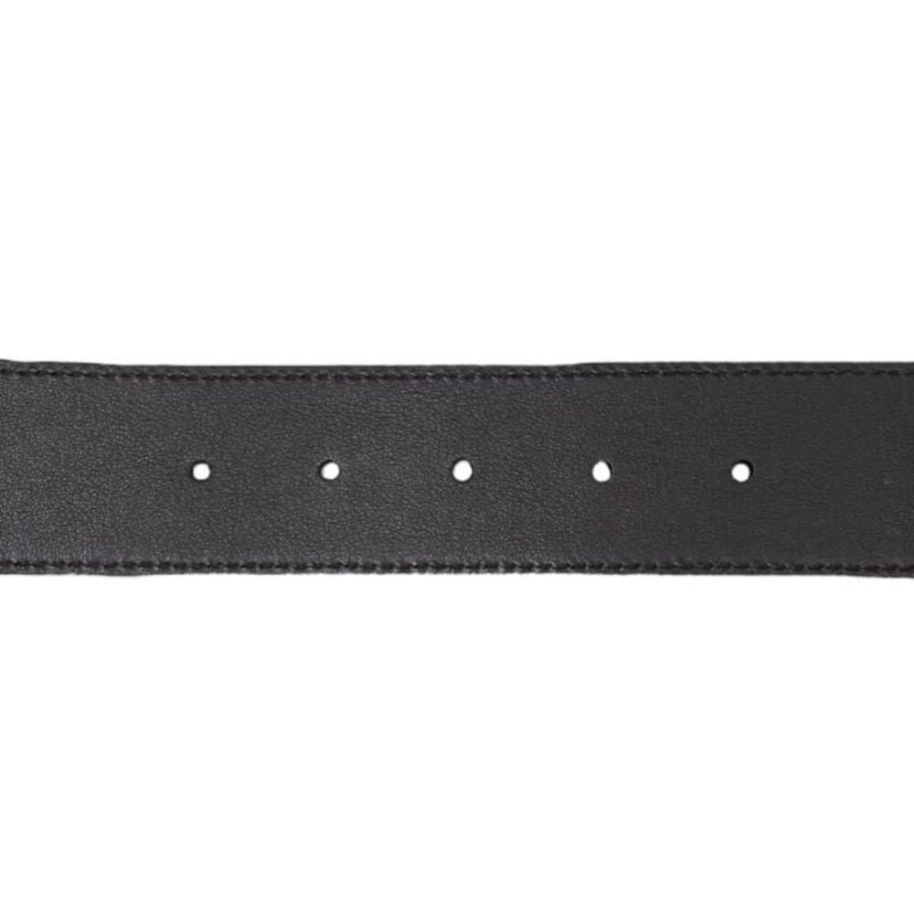 Gucci Wide Belt Double G Dj20 T 1000 Calfskinleather Black Goldhardware - Picture 6 of 8